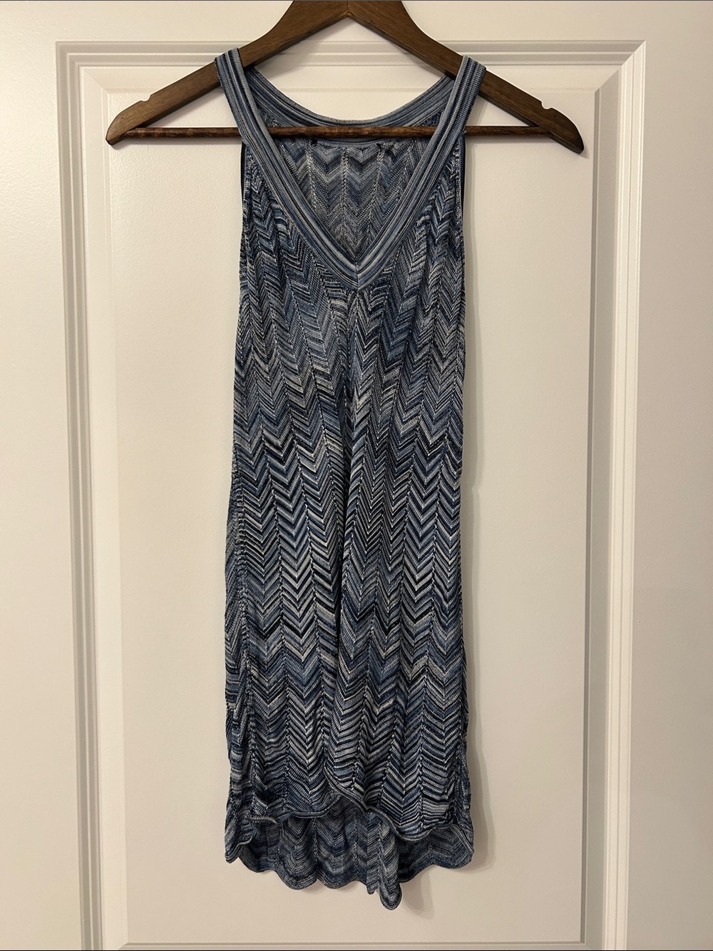 Blue Chevron Knit Tank